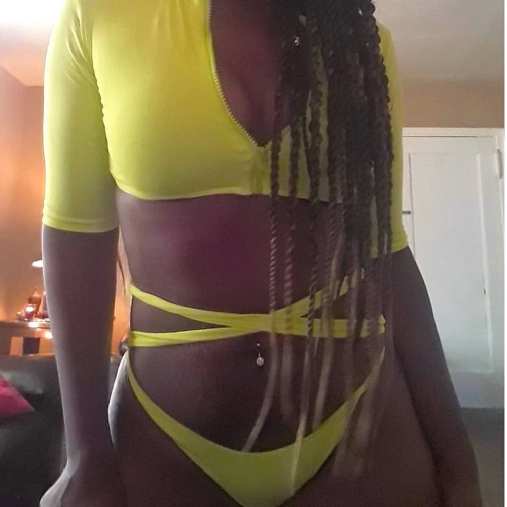 Neon Zip Tie Swimsuit
